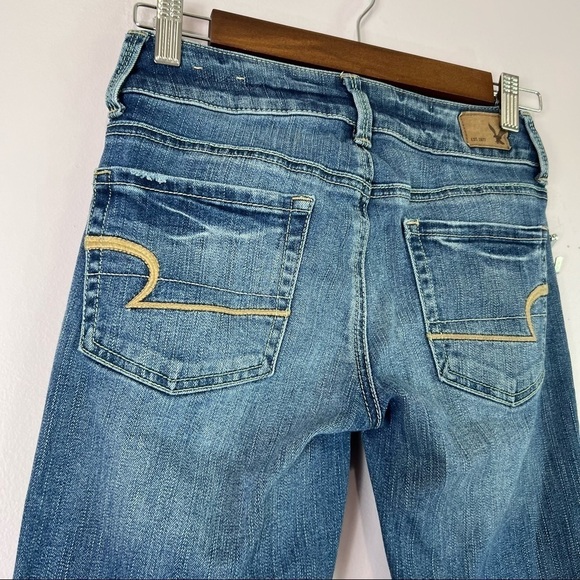American Eagle Super Stretch Artist Crop Low Rise Distressed Cropped Jeans 00 - Picture 7 of 13